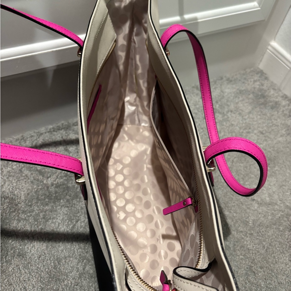 Kate Spade Cream and Black Color-Blocked Tote - Picture 3 of 3